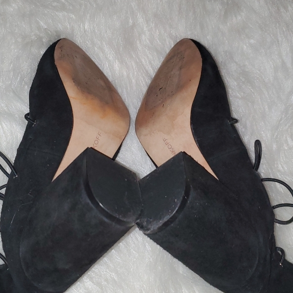 Rebecca Minkoff S. 7.5 Black Suede Chunky Heel - Picture 5 of 8